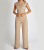 Elegant Sleeveless V-Neck Wide-Leg Jumpsuit