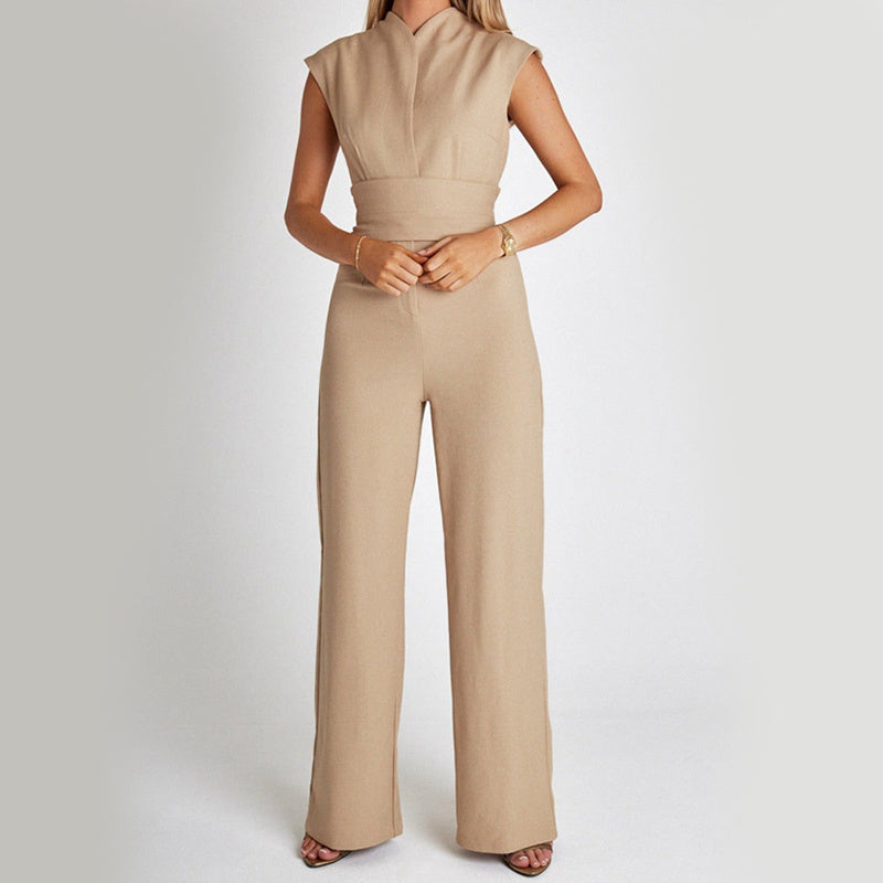 Elegant Sleeveless V-Neck Wide-Leg Jumpsuit