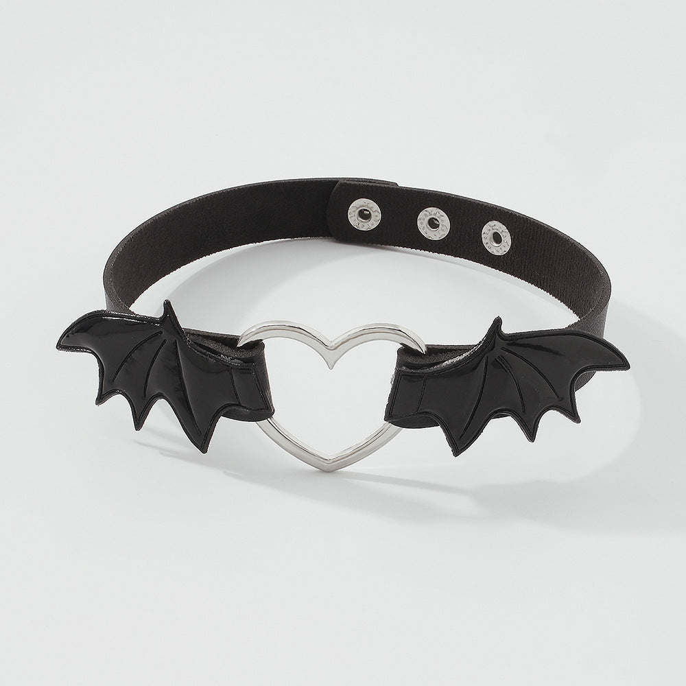 Gothic Punk Vampire Heart Wings Necklace Choker