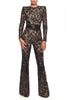 European And American Celebrity Style Composite Lace Slim Jumpsuit