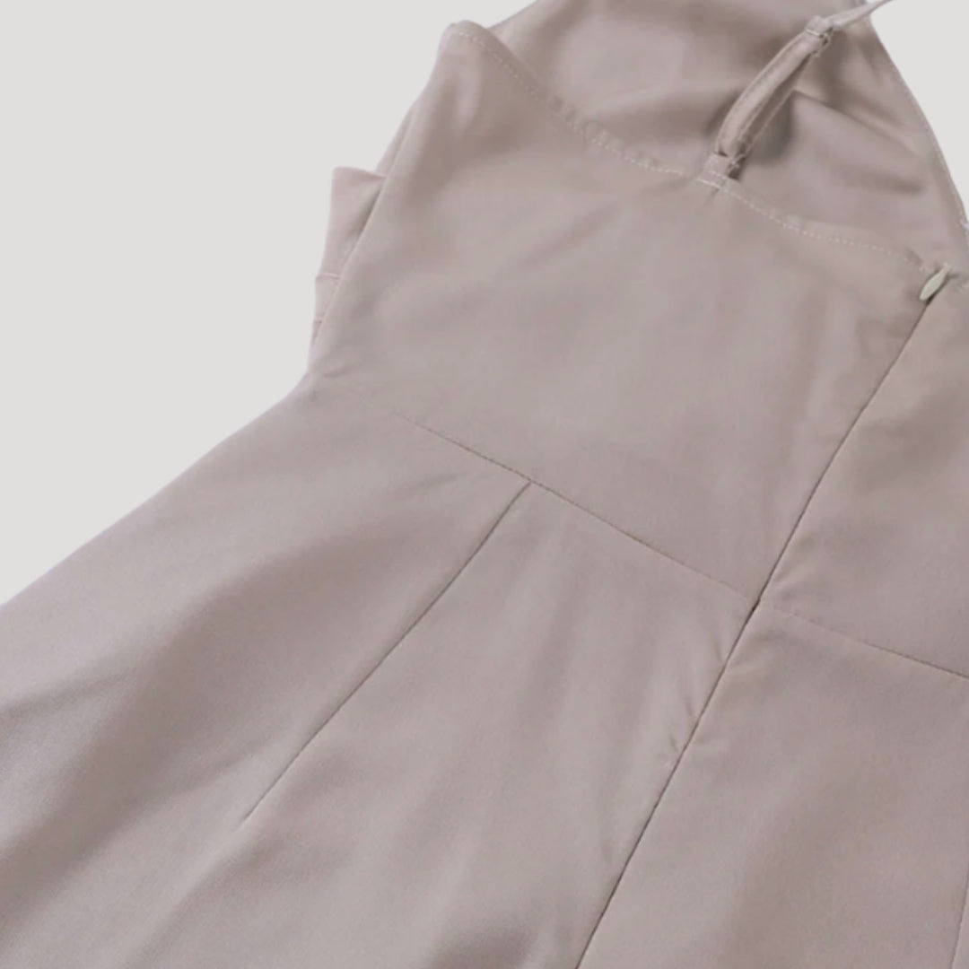 Isabella | Satin Wedding Guest Maxi Dress with Side Slit