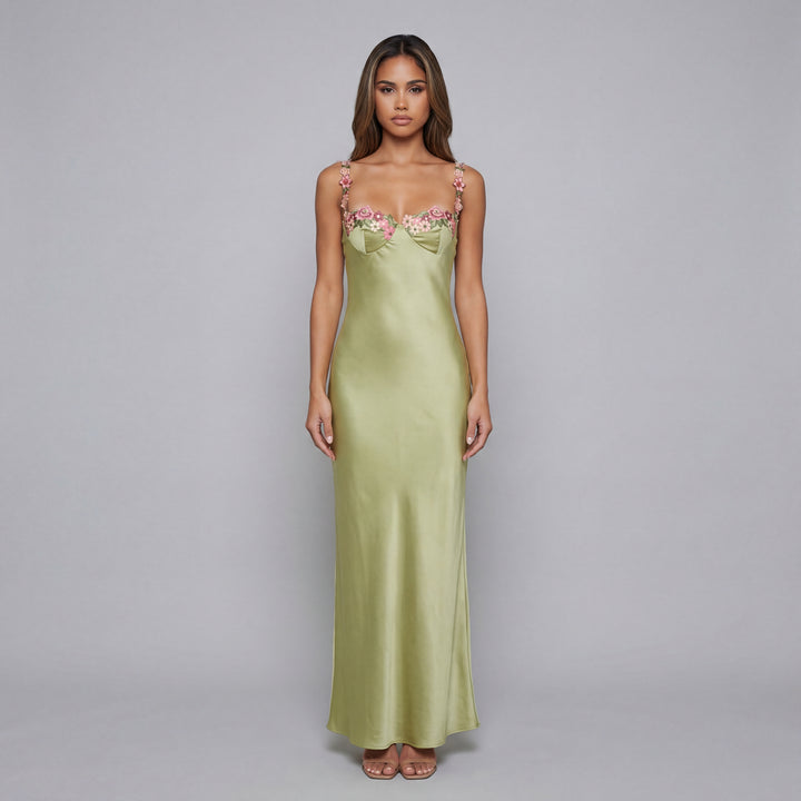 Elena | Floral Slim Fit Maxi Dress