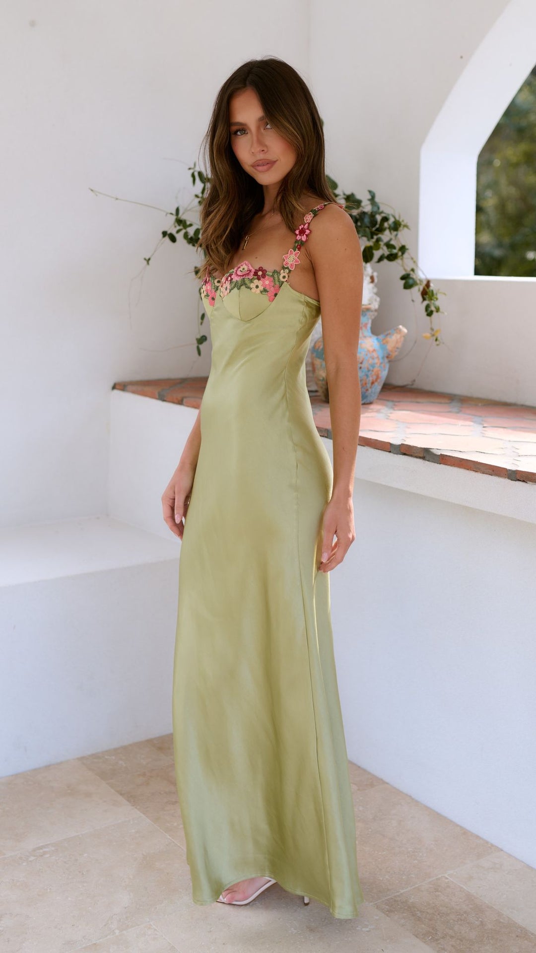 Elena | Floral Slim Fit Maxi Dress