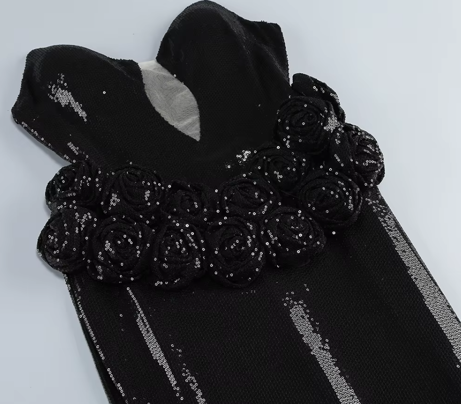 Handmade Black Floral Gown – Picked by Our Designer