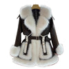 Elegant Big Fur Collar Fur Fur Coat For Women