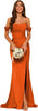 Off-the-shoulder Satin Bridesmaid Corset Ball Gown