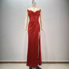 Drop-shaped Diamond Sexy Low-cut High Sitt Red Paillette Tube Coat And Dress