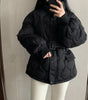 Women's Stand-up Collar Tie Long Sleeve Cotton Coat