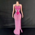 Sling Shiny Diamond Cinched Bodycon Prom Dress