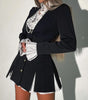 Patchwork Solid Color Buttons A- Line Suit Shirt Dress