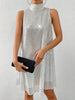 Women's Fashion Sexy Sequin Shiny Sleeveless Pullover Dress