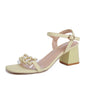 Women's Square Toe Open Toe High Heels With Buckle