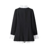 Patchwork Solid Color Buttons A- Line Suit Shirt Dress