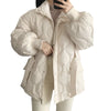 Women's Stand-up Collar Tie Long Sleeve Cotton Coat