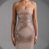 Fashion Rhinestone Sexy Tube Top Skinny Sheath Dress