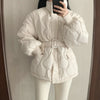 Women's Stand-up Collar Tie Long Sleeve Cotton Coat