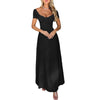 Women's Elegant Slim-fit High Waist Lace-up Pleating Midi Dress