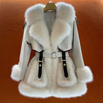 Elegant Big Fur Collar Fur Fur Coat For Women