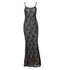 Lace Patchwork Long Dress Slim Strap Dress Women
