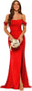 Off-the-shoulder Satin Bridesmaid Corset Ball Gown