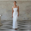 Personality Street Sequined Square Collar Sling Party Dress