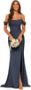 Off-the-shoulder Satin Bridesmaid Corset Ball Gown