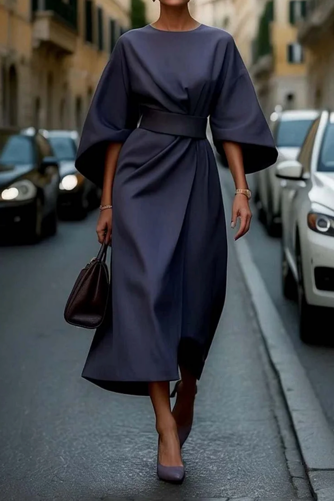 Camille | Batwing Sleeve Midi Dress