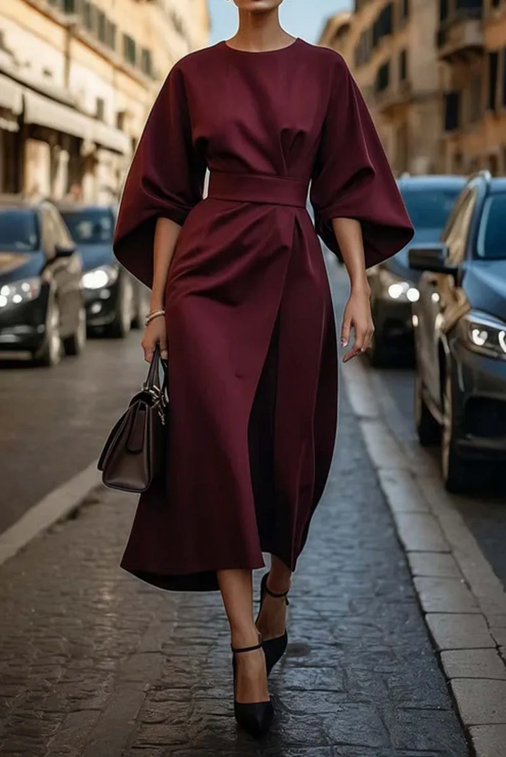 Camille | Batwing Sleeve Midi Dress