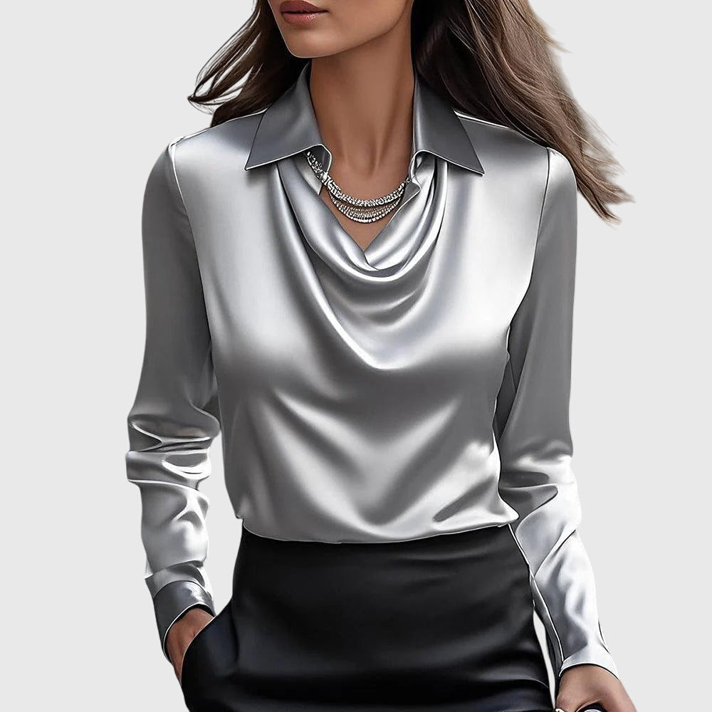 Sophia | Elegant White Long Sleeve Blouse for Women 1