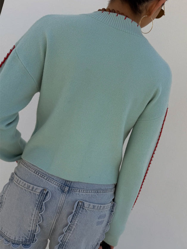 Mira | Women's Knit Cardigan with Octopus Pattern and Button Front