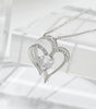 Zircon Double Love Necklace With Rhinestones Ins Personalized Heart