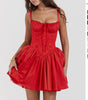 Lace Suspender Dress - Summer Slim Waist Pleated Dress