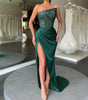 New Green Sequins Long Sleeveless Fashion One-piece Long Evening Dress