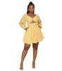 Women's Fresh Backless Chest Wrapped Long Sleeved Dress