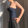Y2K Back-Tie Denim Corset Top
