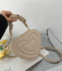 Heart-Shaped PU Leather Crossbody Bag