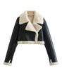 European And American Style Double-sided Loose Short Zipper Fur Integrated Jacket