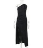 Elegant Shiny Backless Dress Women