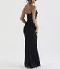 Lace High Waist Long Dress Deep V Strap Fishtail Gown