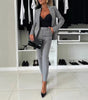New European And American Women's Clothing Pure Color All-matching Casual Suit