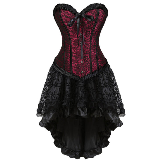 Classic Flounce Body Shaping Two-piece Suits Long Dress