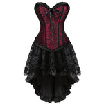 Classic Flounce Body Shaping Two-piece Suits Long Dress