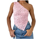 Lace Backless Asymmetrical Summer Top