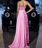 Velvet Sequined Cinched Waist Slim-fit Tube Top Banquet Dress