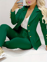 Women's Solid Color Temperament Commute Casual Suit