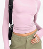 Women's Clothing Fashion Slim Long-sleeved Pullovers Tops Solid Causal Fit Shirts