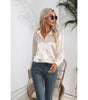 One-Button Satin Long Sleeve Shirt
