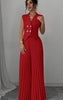 Women's Summer Sleeveless Suit – Button Vest & Pleated Pants Set