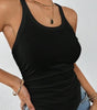 Solid Ruched Hanky Hem Tank Top