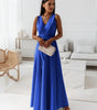 Women's Clothing Solid Color And V-neck Formal Dress